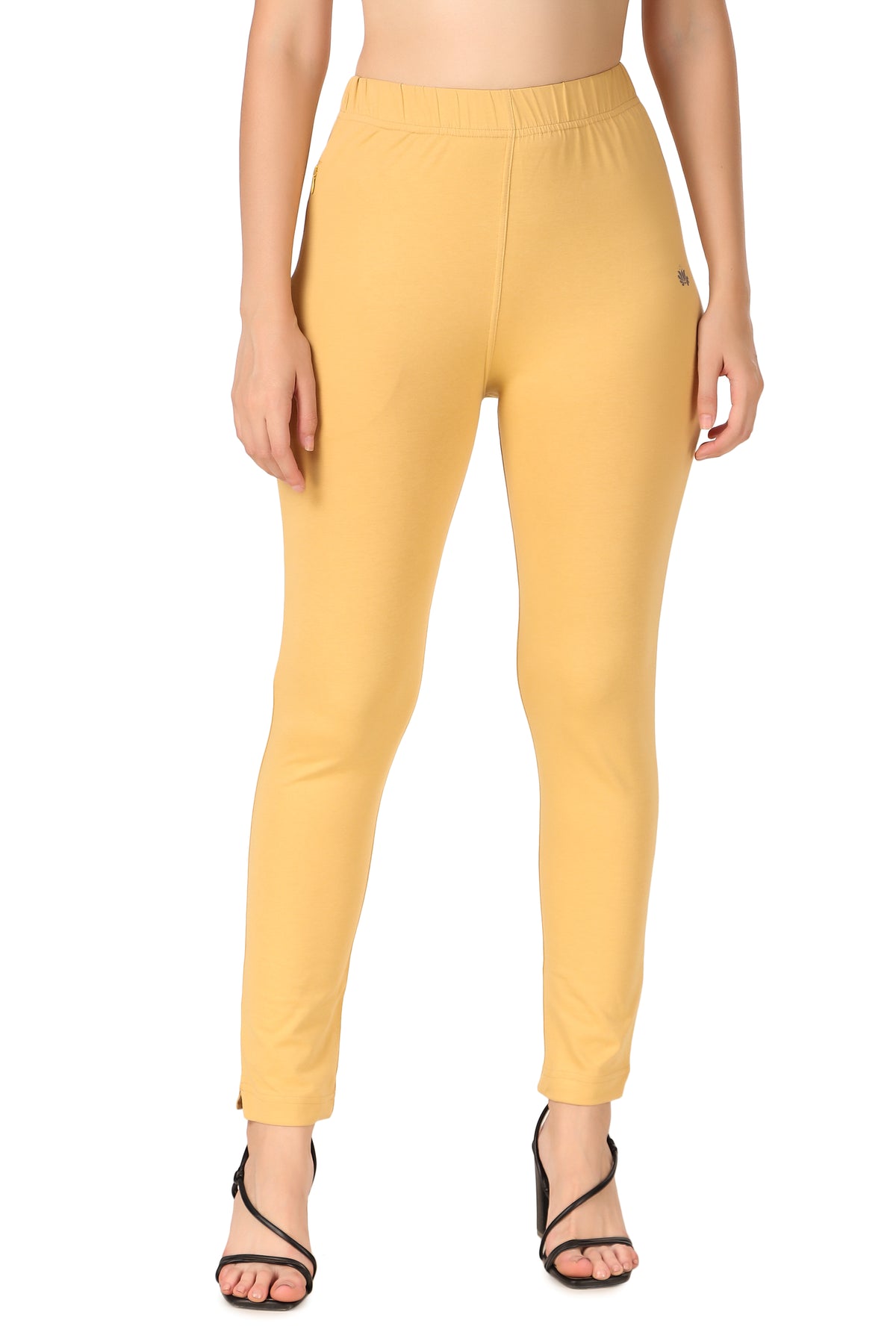 Womens Cotton Mid-Rise Four-Way Stretchable Kurti Pant / Trousers - Skin