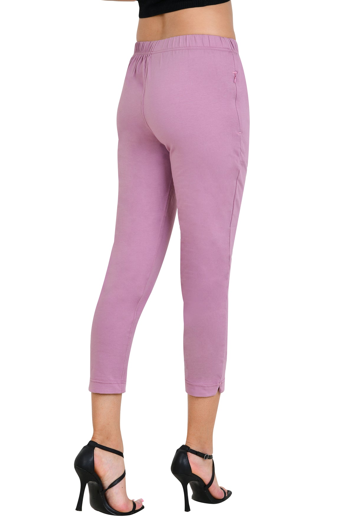 Womens Cotton Mid-Rise Four-Way Stretchable Kurti Pant / Trousers - Mauve