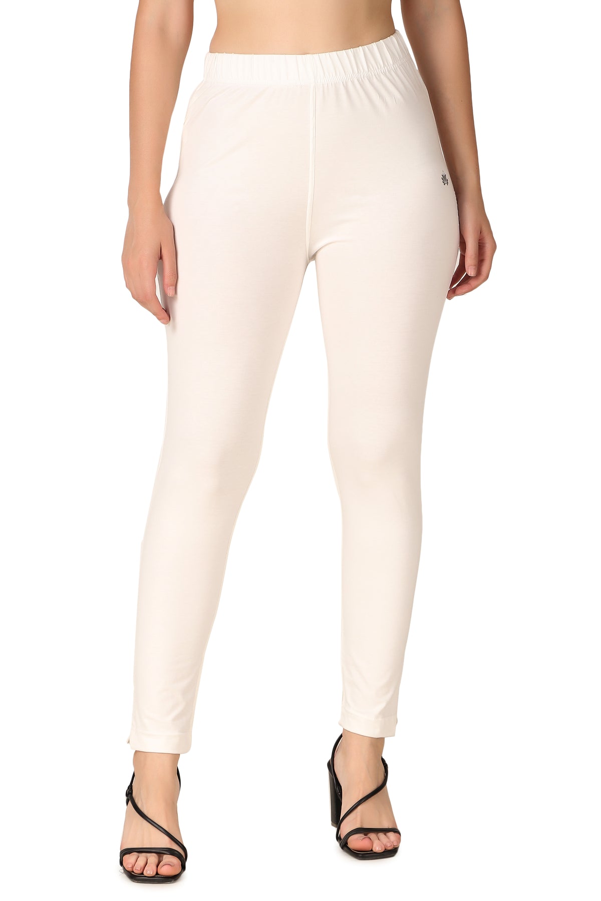 Womens Cotton Mid-Rise Four-Way Stretchable Kurti Pant / Trousers - Cream