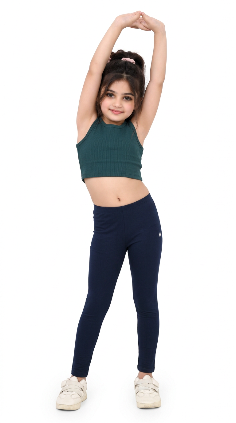 Kid Girls Ankle Length Leggings Very Soft And Comfortable Fabric