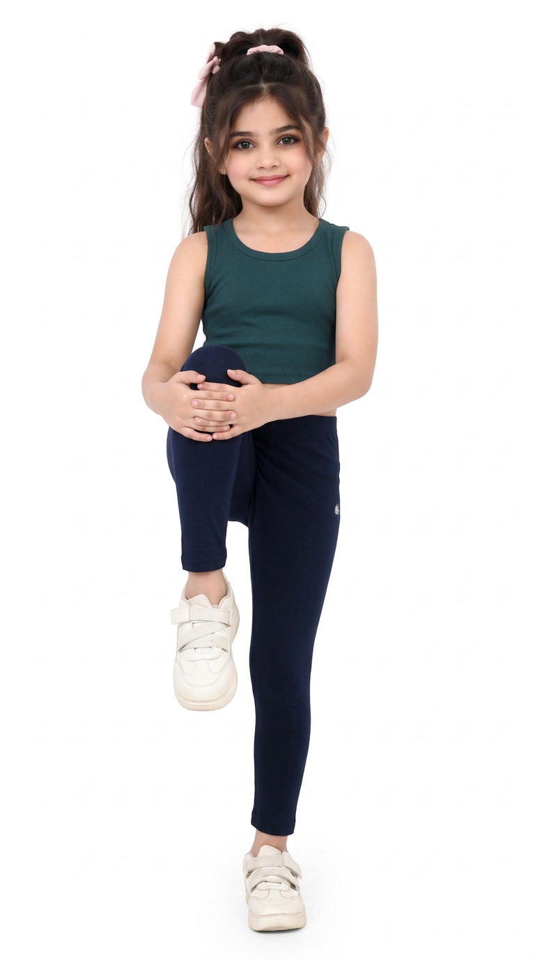 Kid Girls Ankle Length Leggings Very Soft And Comfortable Fabric