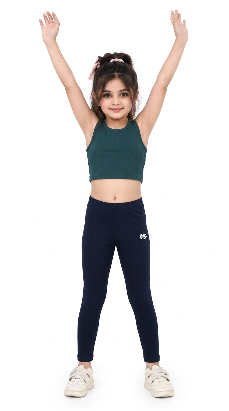 Kid Girls Ankle Length Leggings Very Soft And Comfortable Fabric
