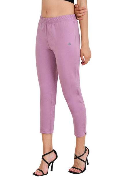 Womens Cotton Mid-Rise Four-Way Stretchable Kurti Pant / Trousers - Mauve