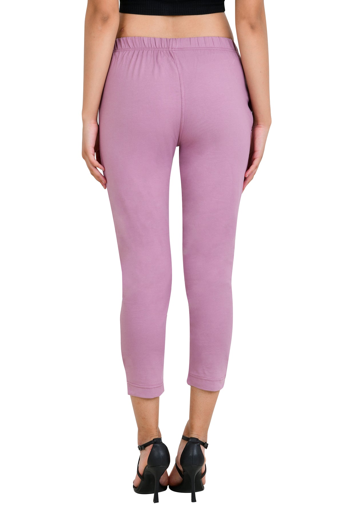 Womens Cotton Mid-Rise Four-Way Stretchable Kurti Pant / Trousers - Mauve