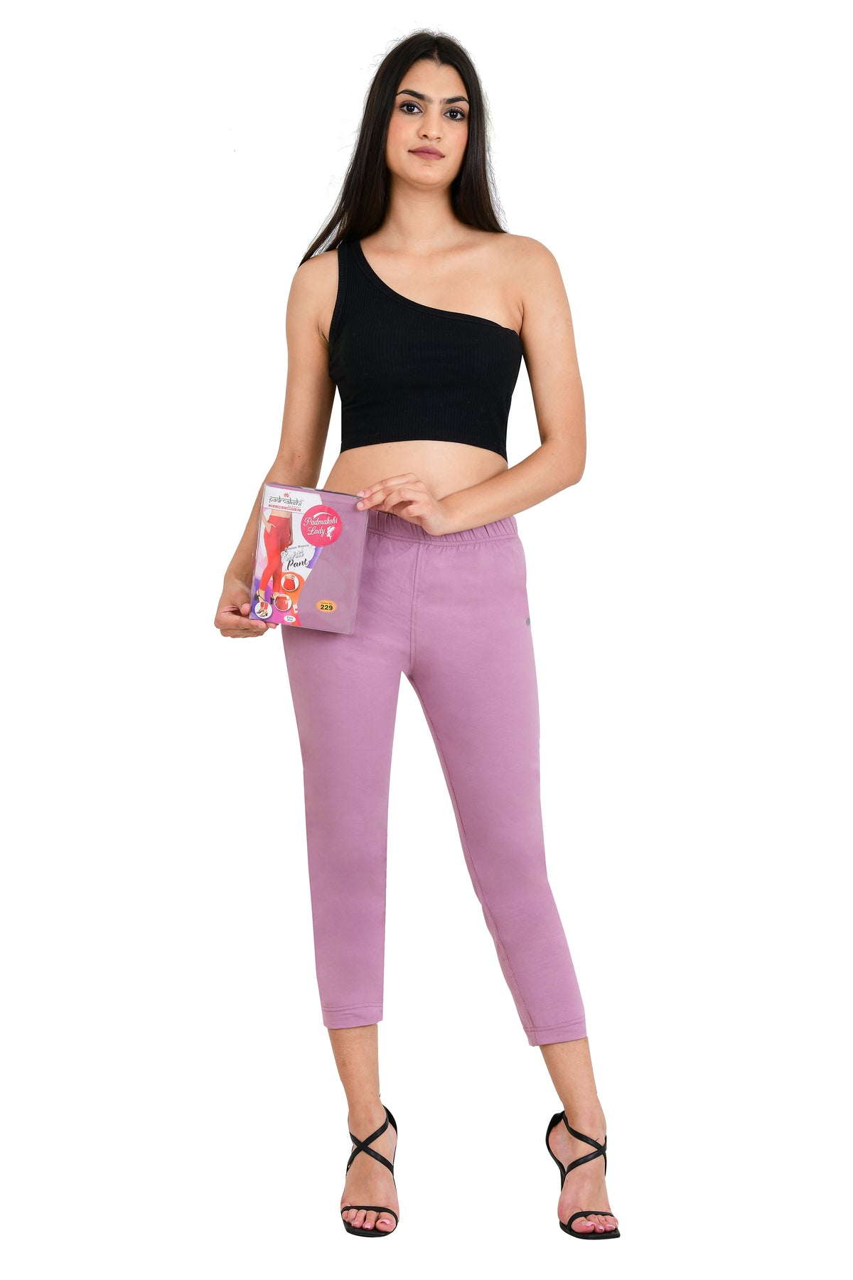 Womens Cotton Mid-Rise Four-Way Stretchable Kurti Pant / Trousers - Mauve