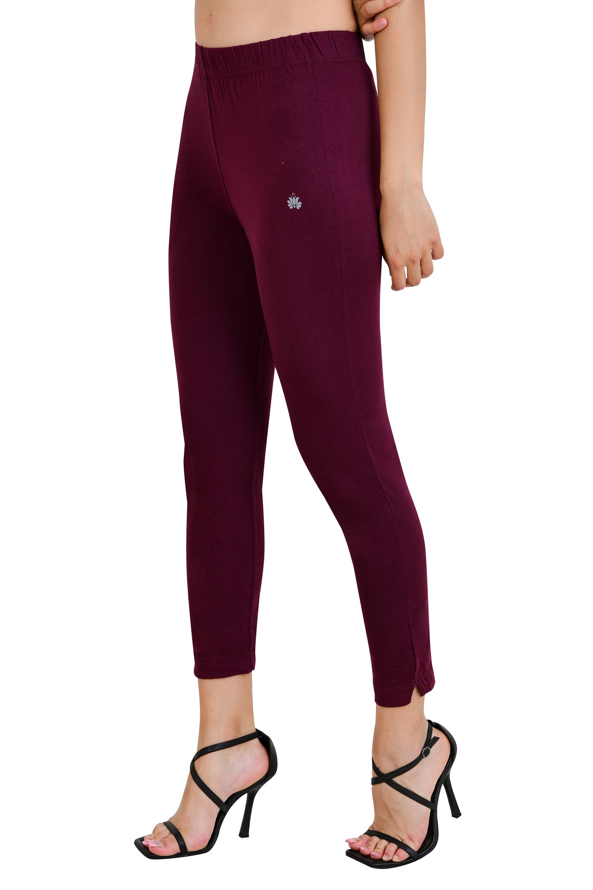 Womens Cotton Mid-Rise Four-Way Stretchable Kurti Pant / Trousers - Wine