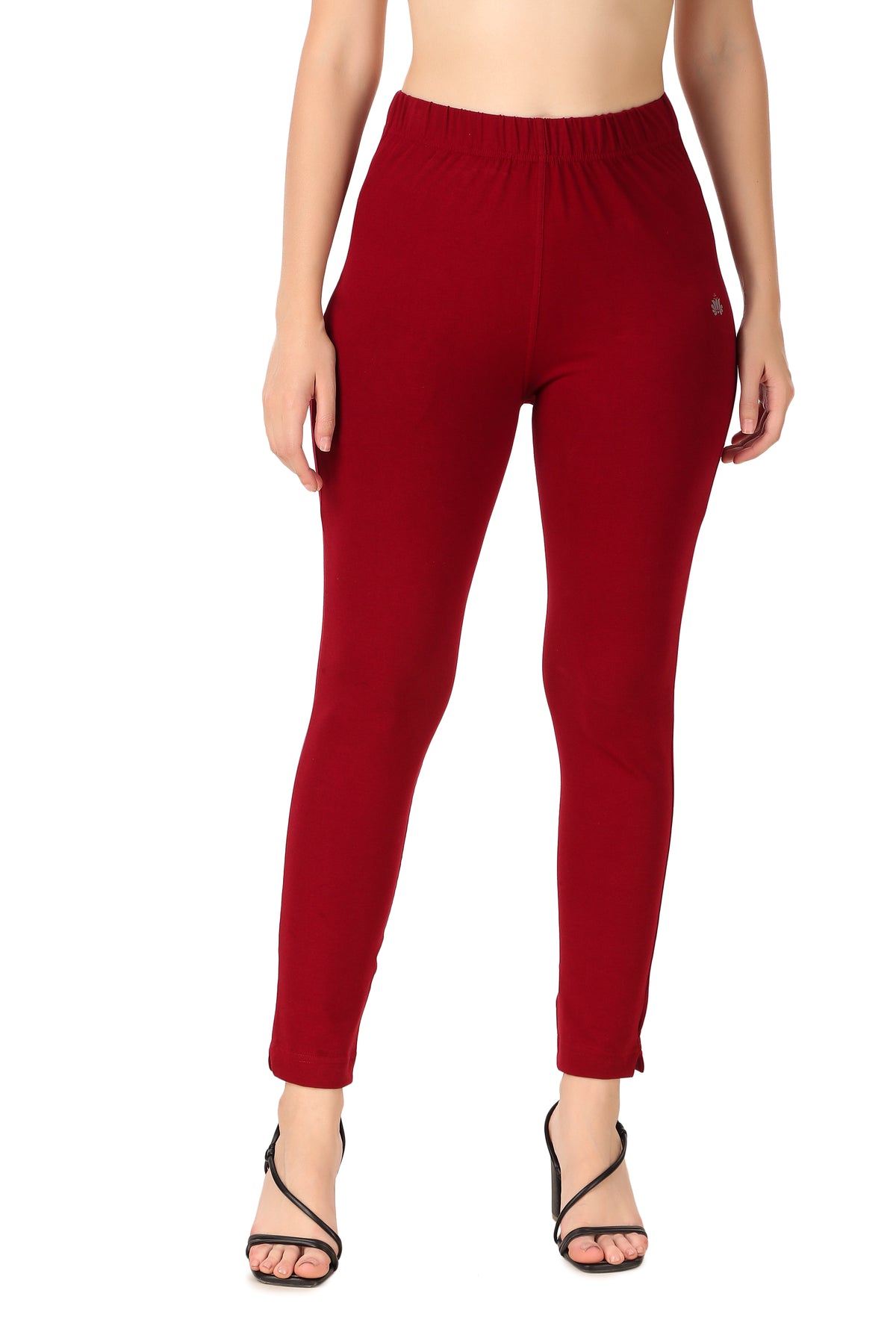 Womens Cotton Mid-Rise Four-Way Stretchable Kurti Pant / Trousers - Maroon