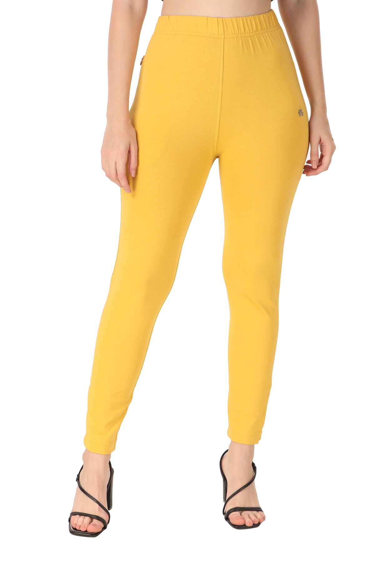 Womens Cotton Mid-Rise Four-Way Stretchable Kurti Pant / Trousers - Mustard