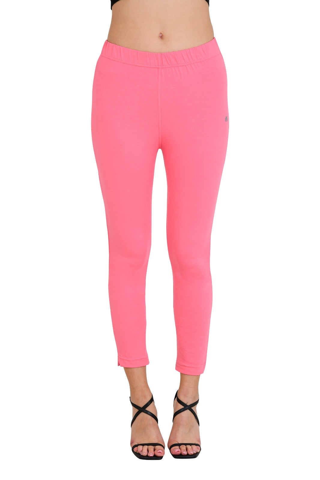 Womens Cotton Mid-Rise Four-Way Stretchable Kurti Pant / Trousers - Pink