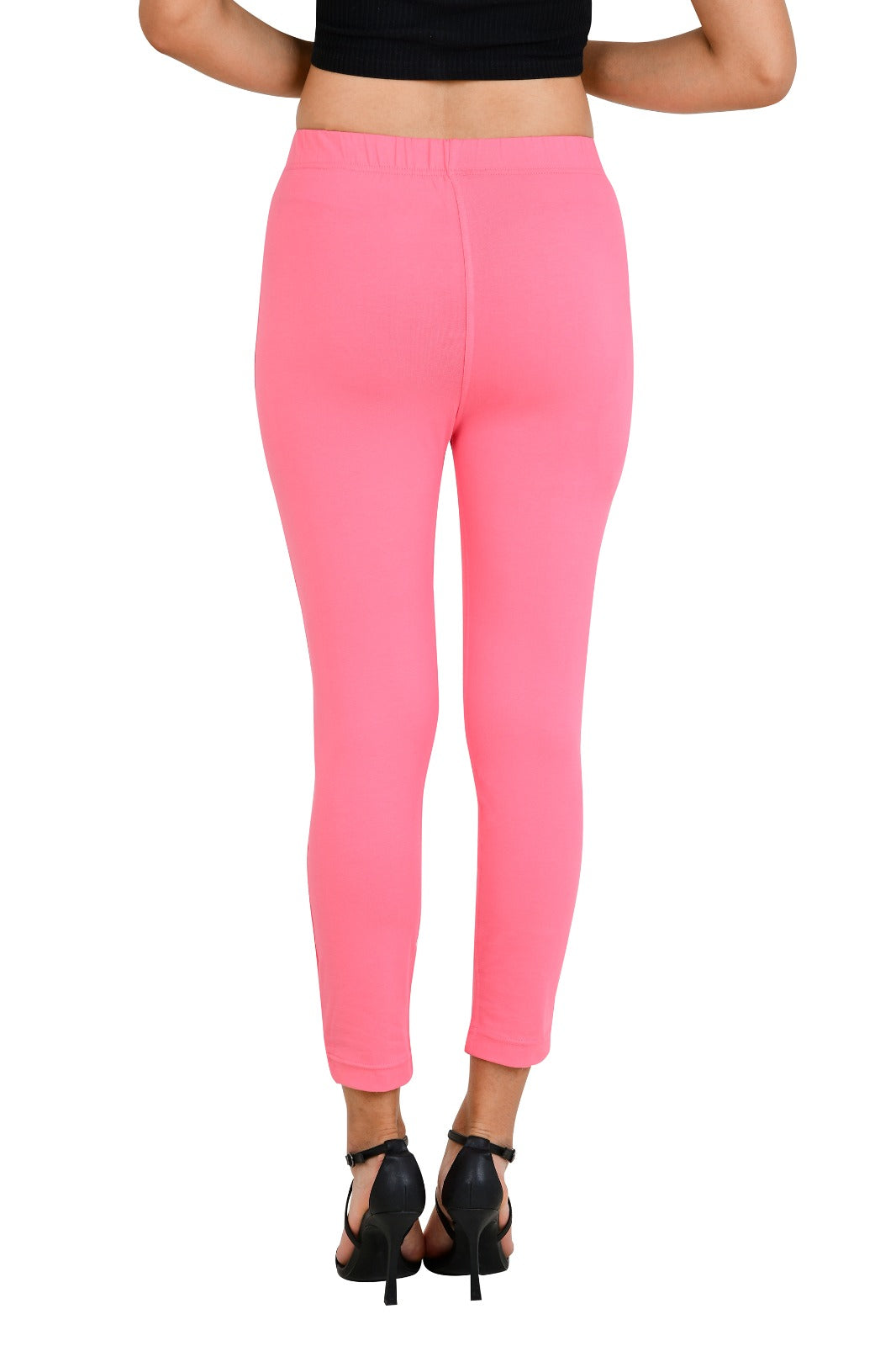 Womens Cotton Mid-Rise Four-Way Stretchable Kurti Pant / Trousers - Pink