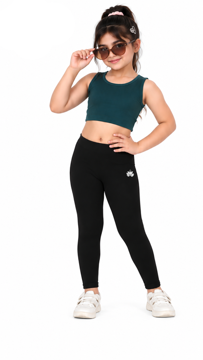 Kid Girls Ankle Length Leggings Very Soft And Comfortable Fabric